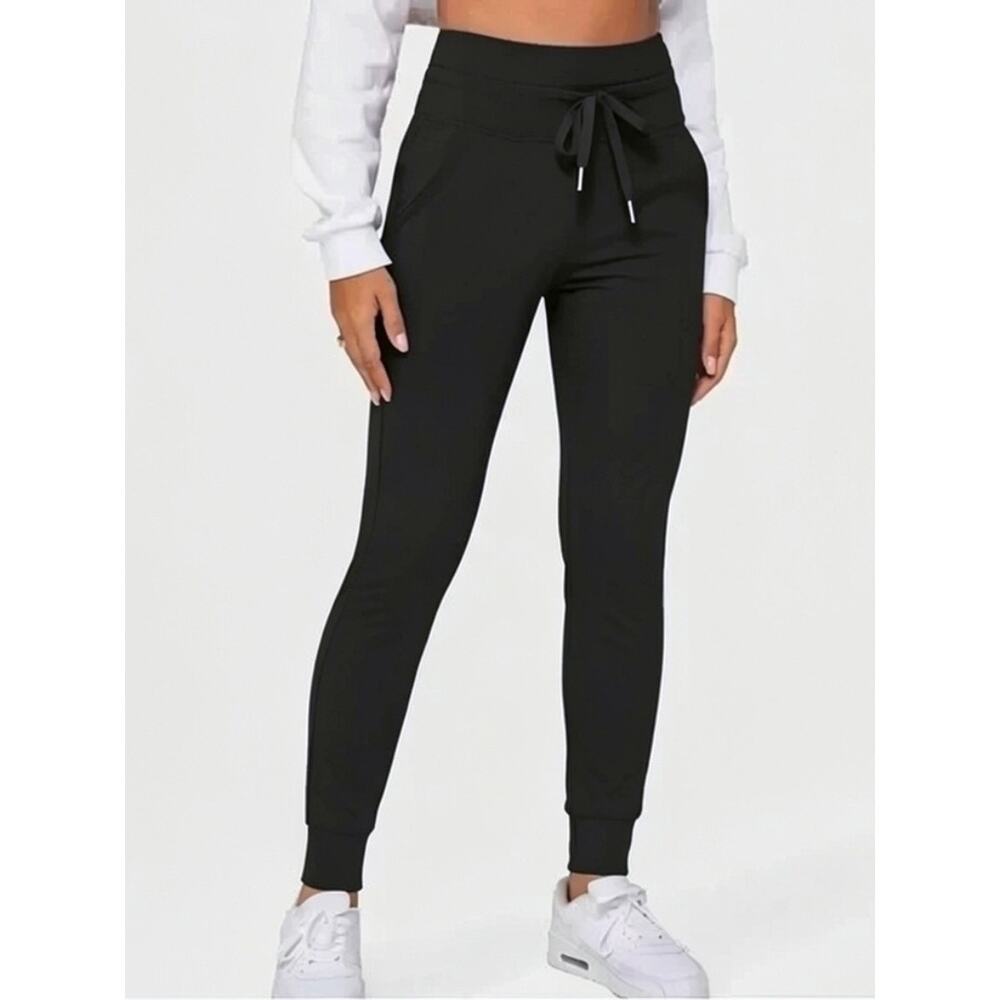 NWT HALARA Cloudful Air High Waisted Drawstring Side Pocket Joggers XS Black